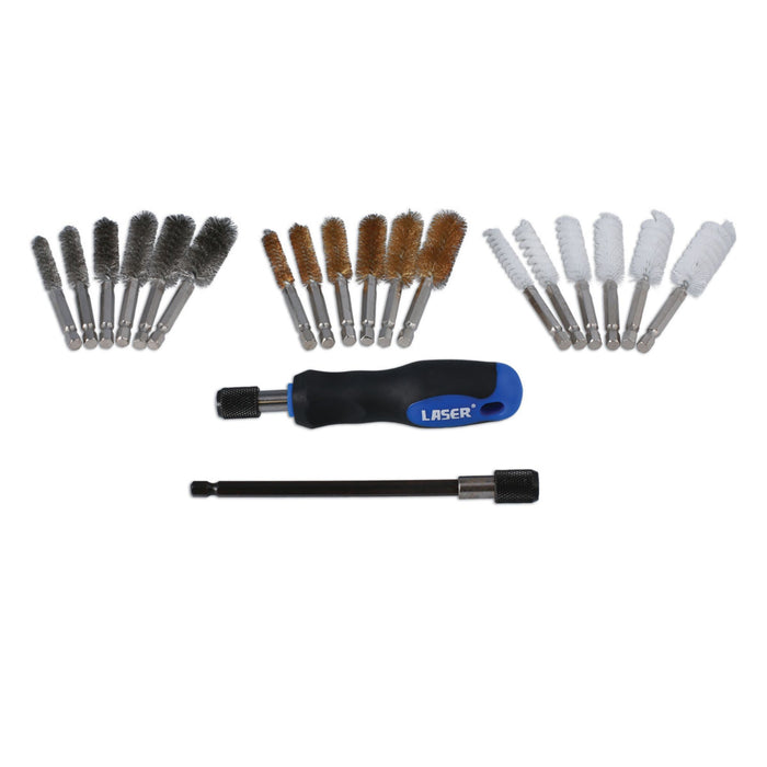 Laser 4710 Wire Brush Set 20 piece in Fabric Fold-out Case