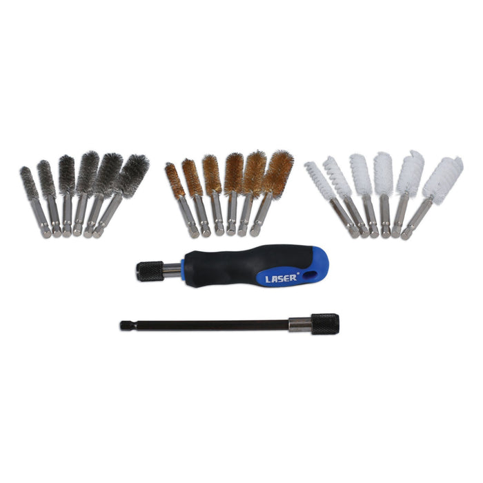 Laser 4710 Wire Brush Set 20 piece in Fabric Fold-out Case