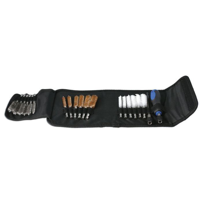 Laser 4710 Wire Brush Set 20 piece in Fabric Fold-out Case