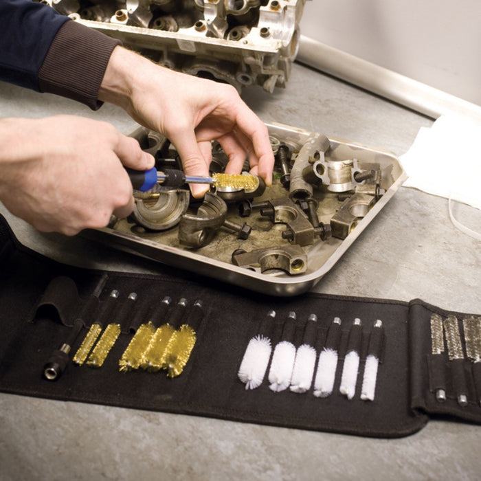 Laser 4710 Wire Brush Set 20 piece in Fabric Fold-out Case