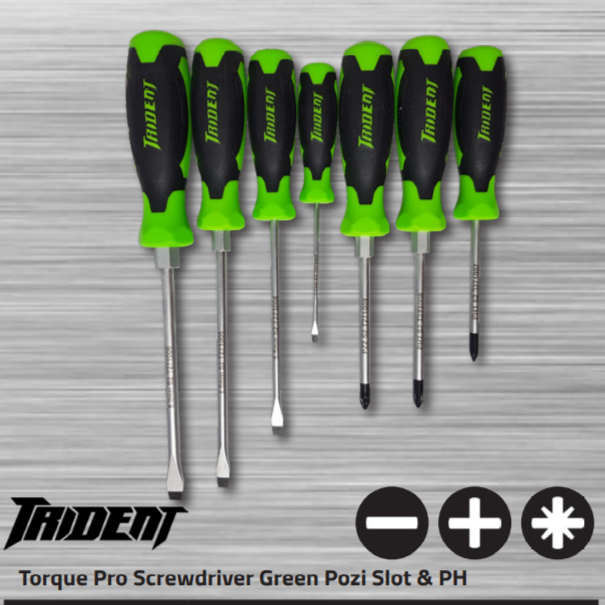 Trident  7 Piece Set Torque Pro Screwdriver  Pozi Slot + PH T2710