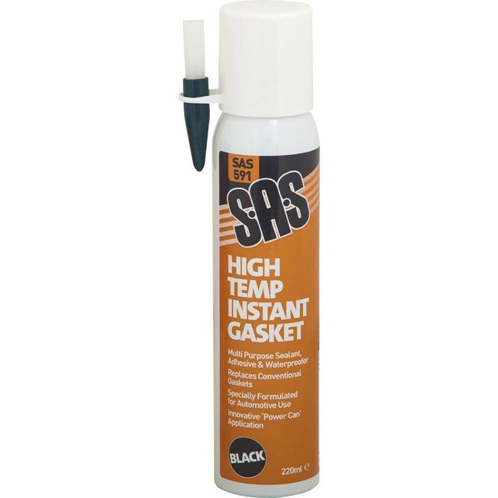 SAS591 Black High Temp Instant Gasket 220ml Aerosol
