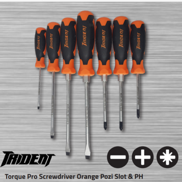 Trident  7 Piece Set Torque Pro Screwdriver  Pozi Slot + PH T2710