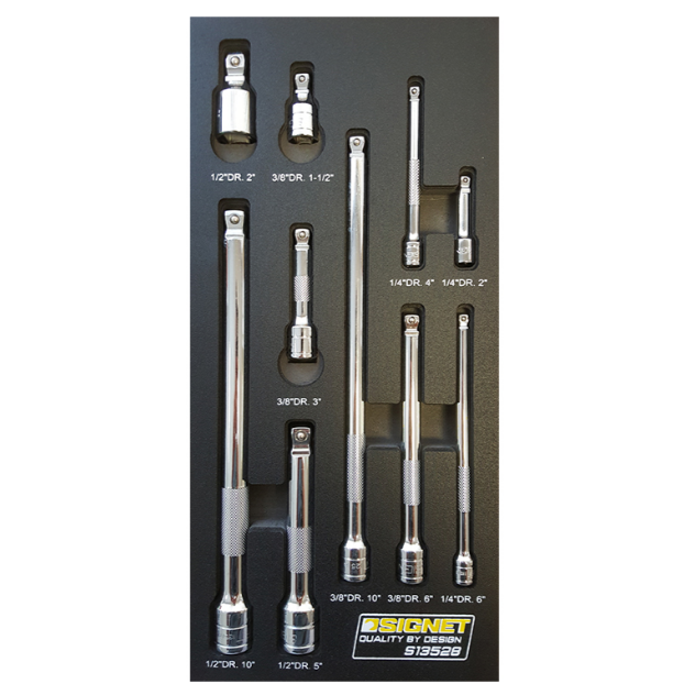 Signet Wobble Extension 10Pc 1/4, 3/8, 1/2 Set EVA Foam