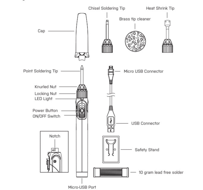 Power Probe 50W PRO CORDLESS SOLDER IRON KIT PPPS50W