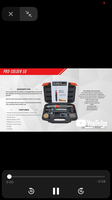 Power Probe 50W PRO CORDLESS SOLDER IRON KIT PPPS50W