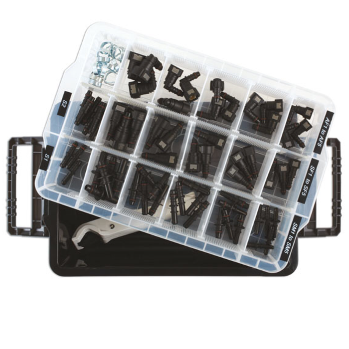 37199 Tool Connection Assorted Fuel and Pipe Connector COMPLETE Kit with Tool by Laser Tools