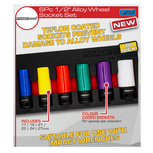 Powerhand Teflon Coated 1/2" Alloy Wheel Socket 6 Piece Set SESin-170.0031