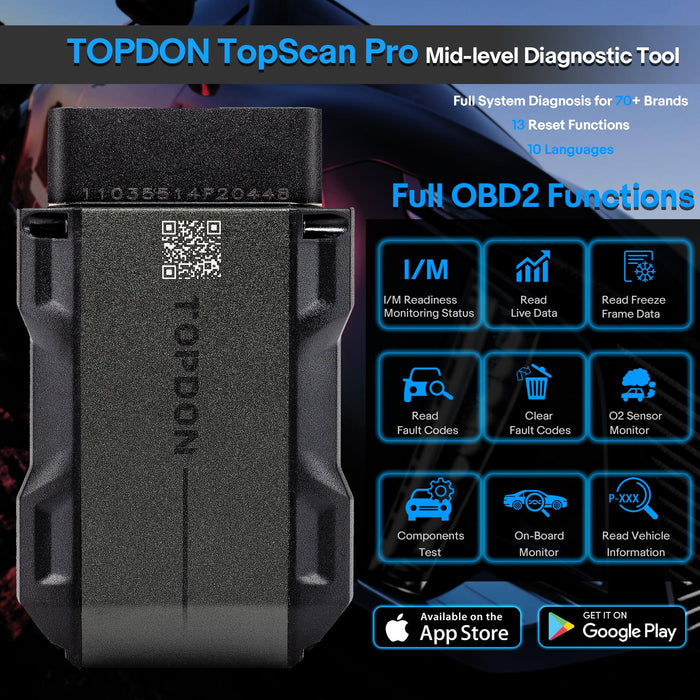 TDTOPSCANPRO TOPDON TopScan Pro Bluetooth OBD2 Diagnostic Tool (1 Year Free Subscription)