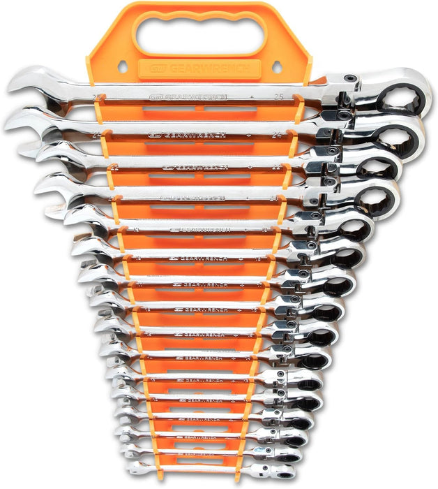 GW9902D Gear Wrench 72-Tooth 12 Point Flex Head Ratcheting Combination Metric Wrench Set  16 piece