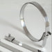 Metallic curtain track system on a white background