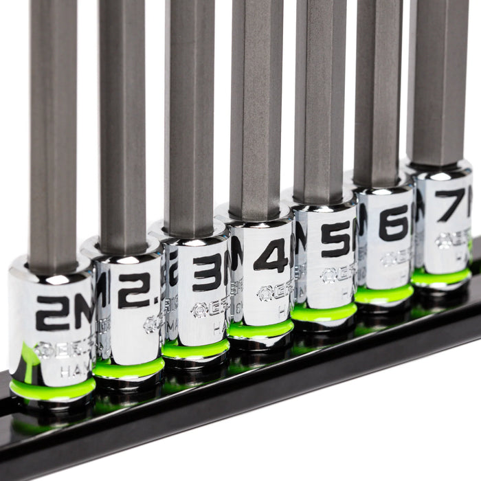 HAM7LS Grip Edge RPT Hex Driver Set 1/4'' Drive Long Metric 7 piece
