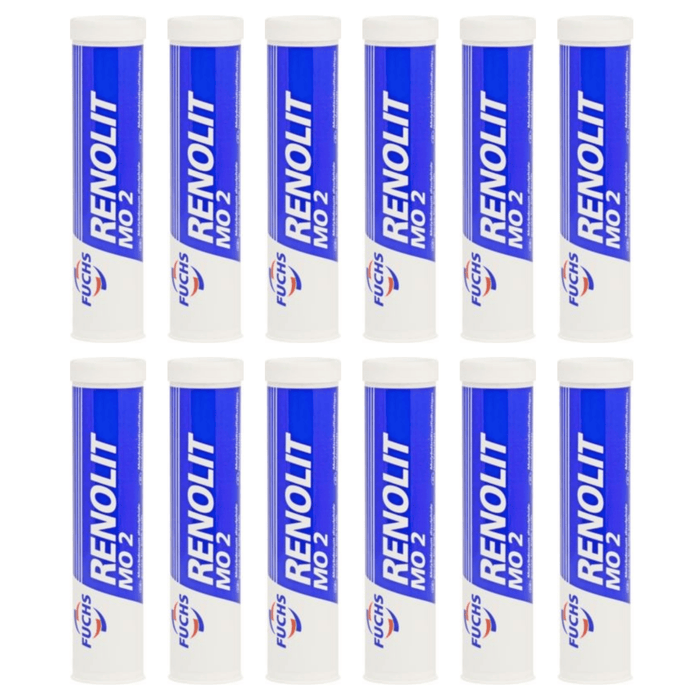 Fuchs Renolit MO2 Lithium Grease with added Graphite CV Joint + High Load EP Grease 400g Cartridge Pack of 12