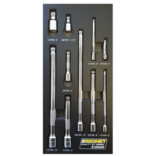 Signet Wobble Extension 10Pc 1/4, 3/8, 1/2 Set EVA Foam