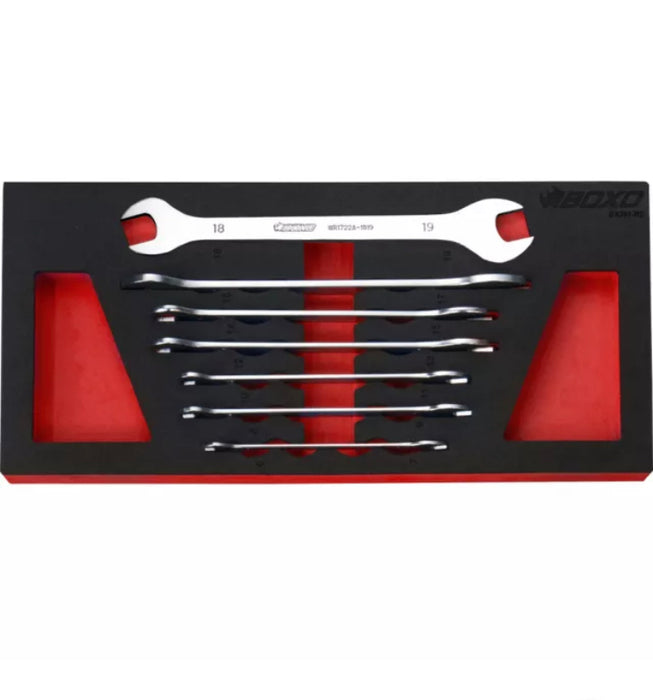 Double Open-Ended Ultra Thin Spanner Set 7 Pieces. In EVA Foam